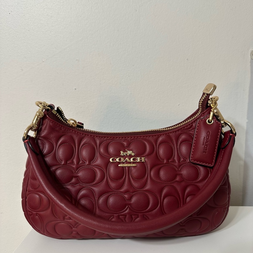 Coach Burgundy Leather Shoulder Bag